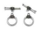 Antique Silver Plated Bali Toggle Clasps - 15x19mm