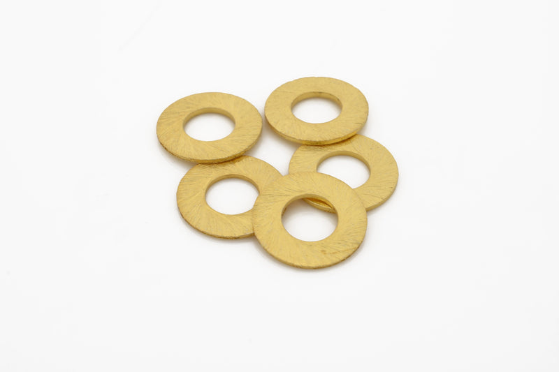 Gold Brushed Washer Circle Connector Charms For Jewelry Makings
