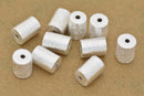 Silver Brushed Barrel Beads For Jewelry Makings