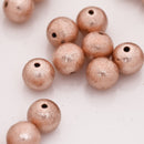 Rose Gold Round Brushed Ball Beads For Jewelry Makings 