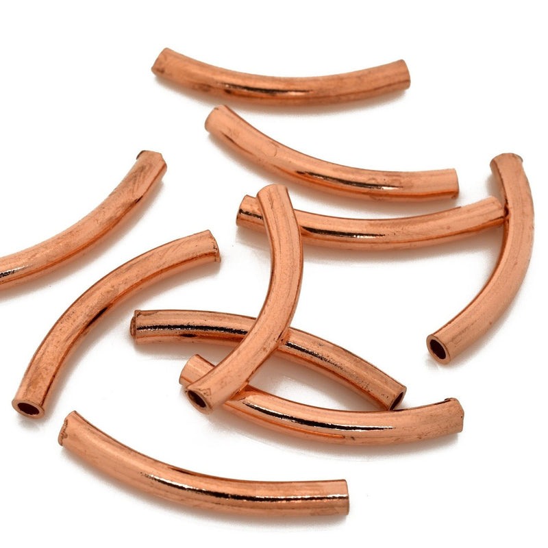 Copper Curved Tube Pipe Beads For Jewelry Makings 