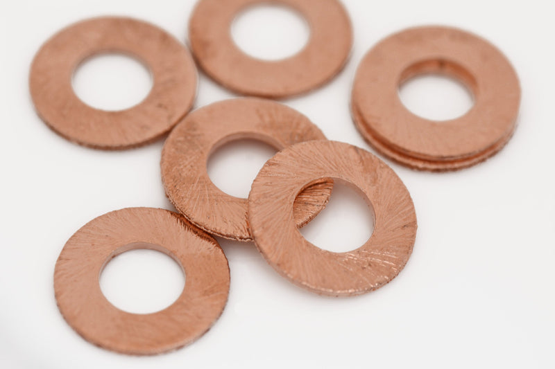 Copper Brushed Washer Circle Connector Links Charms For Jewelry Makings 