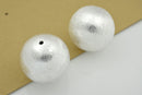 Silver Round Brushed Ball Beads For Jewelry Makings 