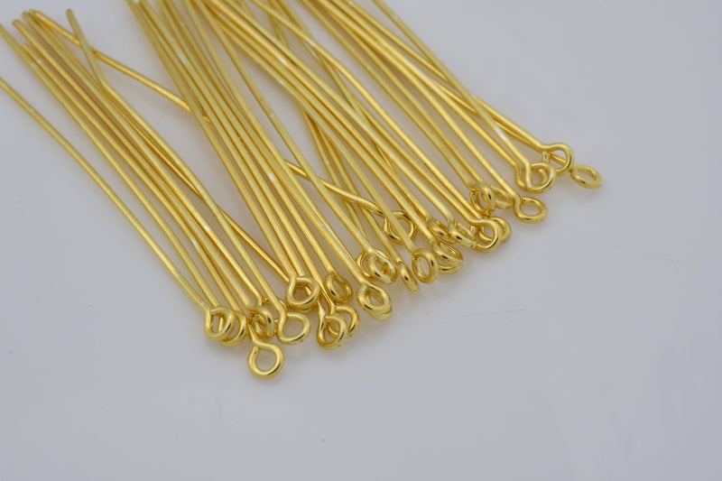 Gold Half Hard Wire Eye Pins For Jewelry Makings 