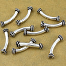 Antique Silver Curved Tube Pipe Beads For Jewelry Makings