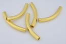 Gold Curved Tube Pipe Beads For Jewelry Makings 