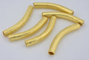 Gold Curved Tube Pipe Beads For Jewelry Makings 