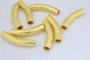 Gold Curved Tube Pipe Beads For Jewelry Makings 
