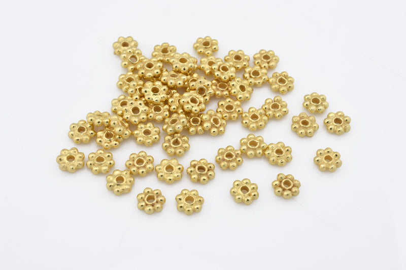 5mm Gold Plated Daisy Heishi Spacer Beads