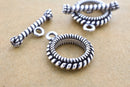 Antique Silver Bali Twisted Toggle Clasps For Jewelry Makings