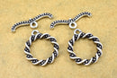 Antique Silver Twisted Toggle Clasps For Jewelry Makings