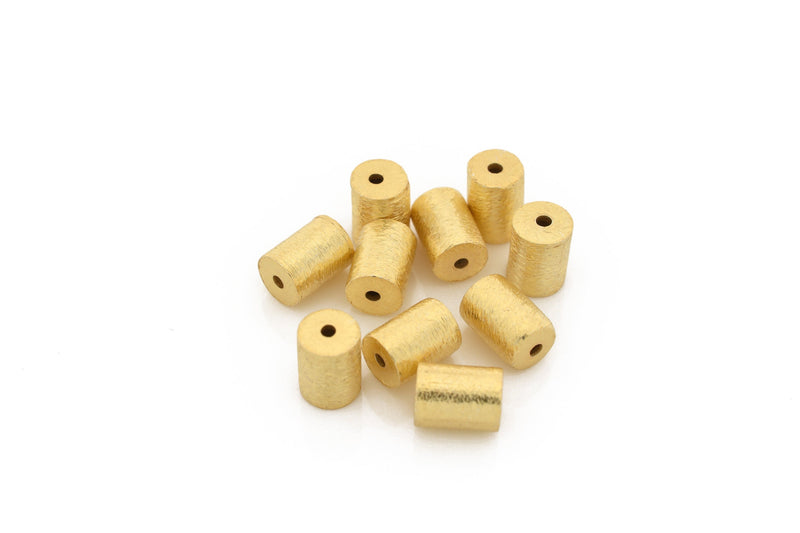 Gold Brushed Barrel Cylinder Drum Beads For Jewelry Makings