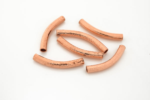 Copper Curved Tube Pipe Beads For Jewelry Makings 