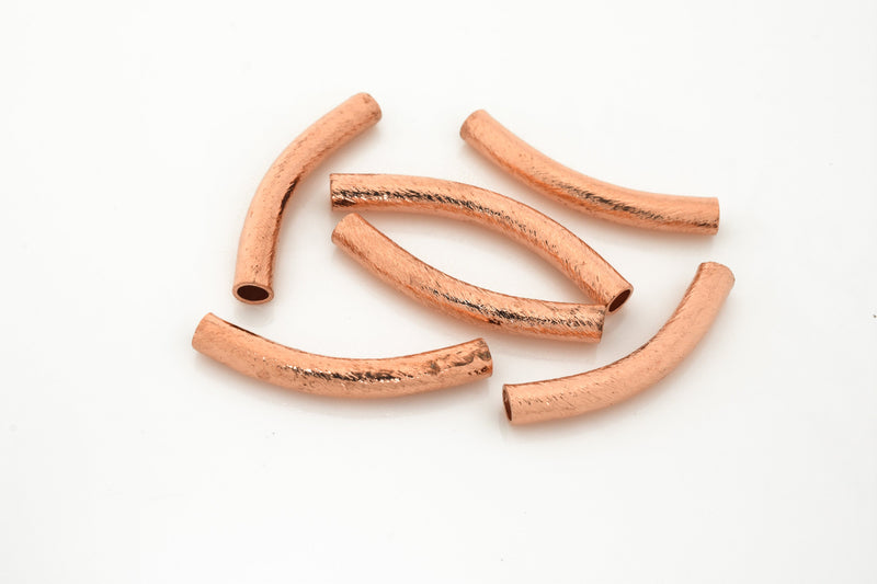 Copper Curved Tube Pipe Beads For Jewelry Makings 