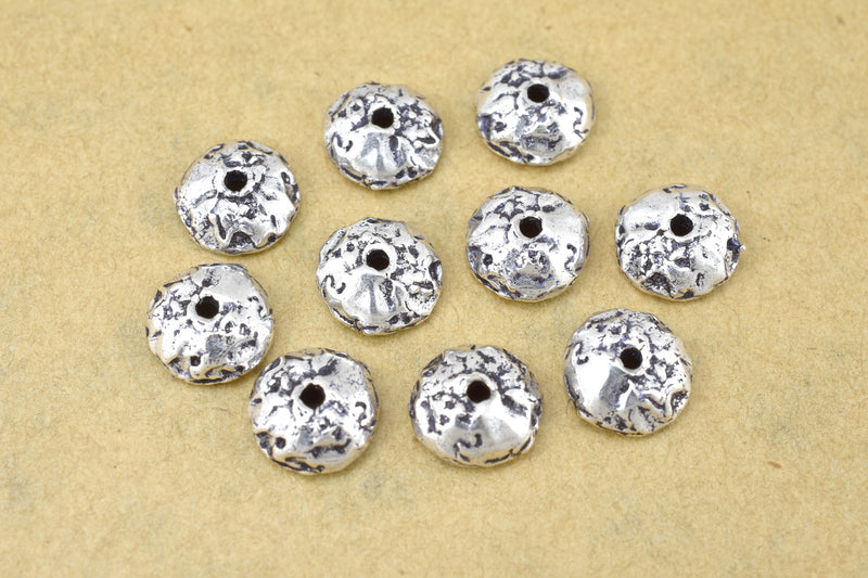 Antique Silver Bead Caps For Jewelry Makings