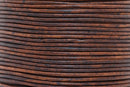 1mm Light Brown Leather Cord - Round - Distressed Matt Finish - Indian Leather - Wrap Bracelet Making Findings - Antique Color - Natural Dye