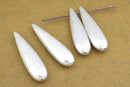 Silver Plated Tear Drop Spacer Beads - 37mm
