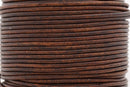 3mm Light Brown Leather Cord - Round - Distressed Matt Finish - Indian Leather - Wrap Bracelet Making Findings - Antique Color - Natural Dye