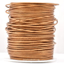 Metallic Copper Leather Cord Round