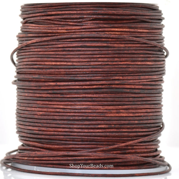 Distressed Red Brown Leather Cord For DIY Jewelry