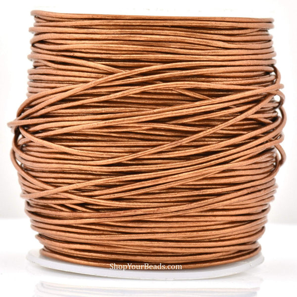 Metallic Copper Leather Cord Round For DIY Jewelry