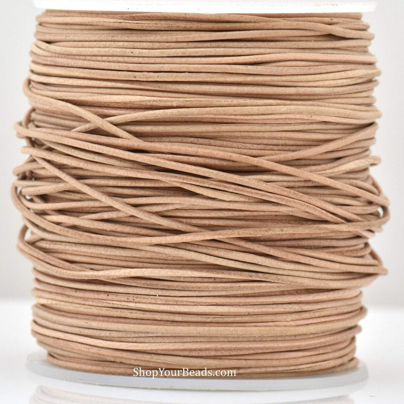 Natural Beige Color Leather Cord Round For DIY Jewelry