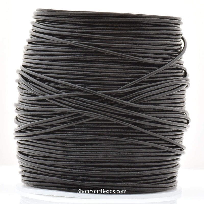 Natural Black Leather Cord Round