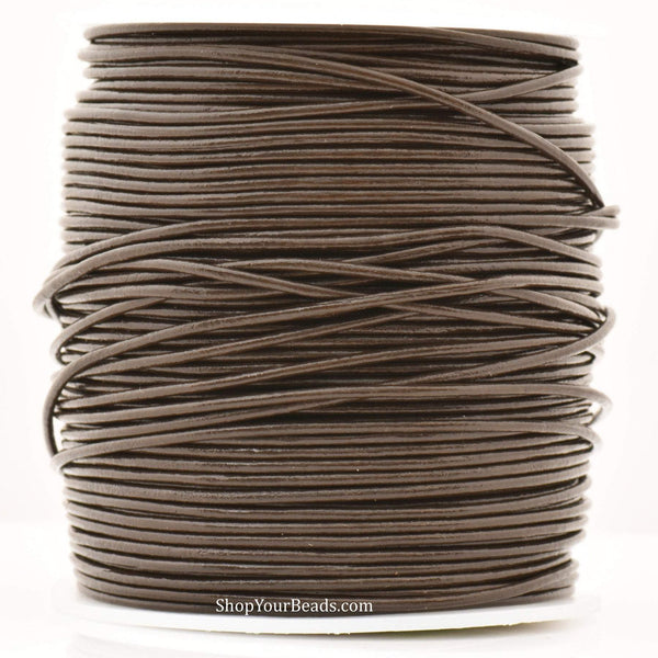 Dark Brown Leather Cord Round For DIY Jewelry