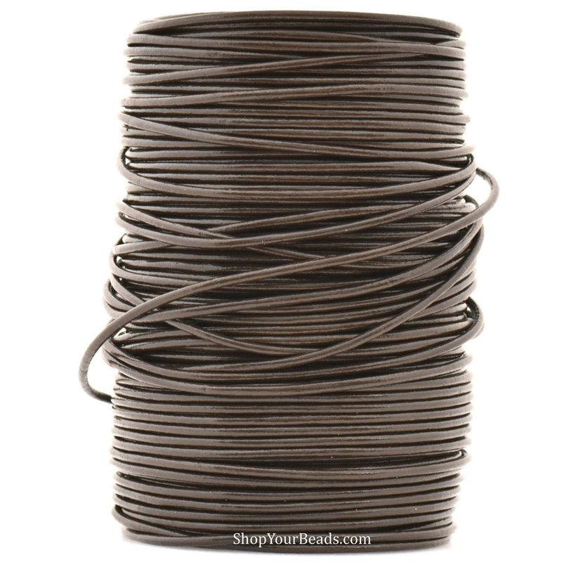 Dark Brown Leather Cord Round For DIY Jewelry