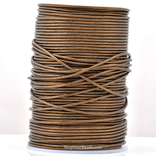  Metallic Bronze Leather Cord Round  For DIY Jewelry 