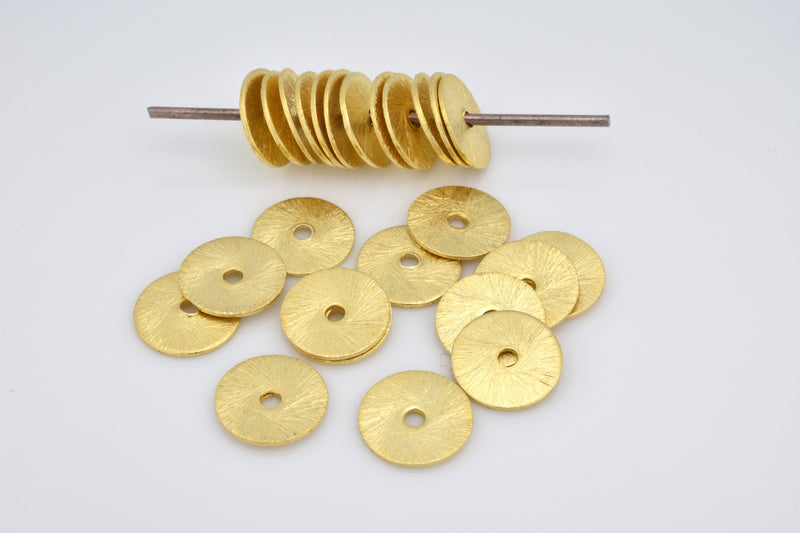 Gold Flat Disc Heishi Spacers Disc Beads For Jewelry Makings 