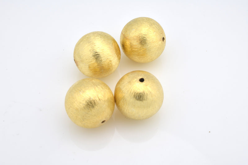 Gold Round Brushed Ball Round Beads For Jewelry Makings 