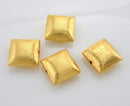 Gold Plated 14mm Square Cushion Spacer Beads