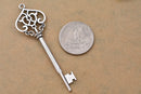 Antique Silver Plated Vintage Skeleton Keys Charms