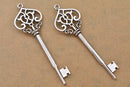 Antique Silver Vintage skeleton Key Pendant Charms For Jewelry Makings 