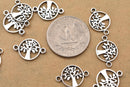 Antique Silver Plated Tree of Life Connector Charms