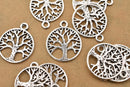 Antique Silver Tree Of Life Pendant Charms For Jewelry Makings 
