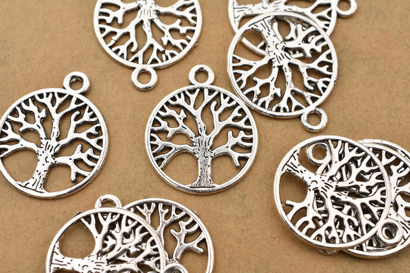 Antique Silver Tree Of Life Pendant Charms For Jewelry Makings 