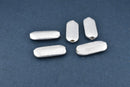 Silver Plated Oblong Flat Capsule Spacer Beads