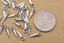 Antique Silver Plated Spike charms - 14mm