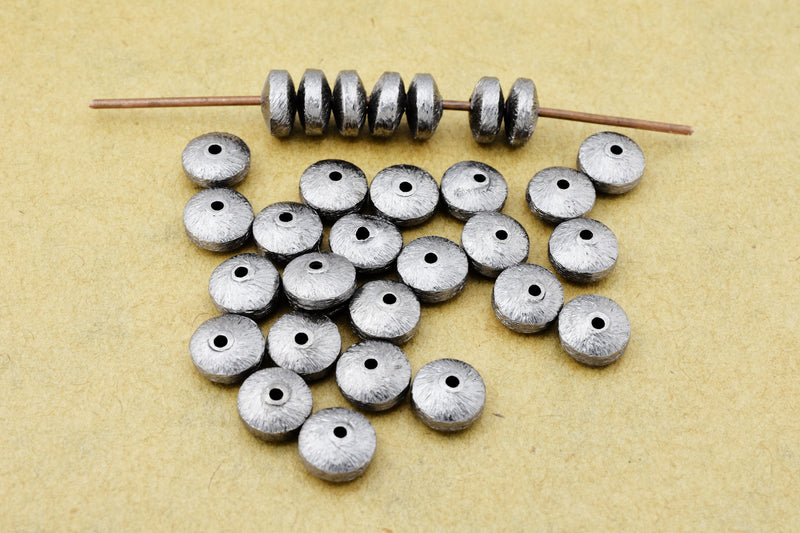 Black / Gunmetal Saucer Beads For Jewelry Makings 
