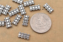 4 Strand Silver Plated Antique Connector End Bars Multi Strand Reducer
