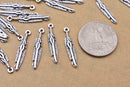 Antique Silver Plated Feather Charms - 27x5mm