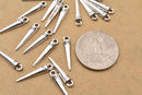 Antique Silver Plated Spike Charms - 20mm