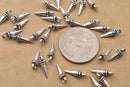 Antique Silver Plated Spike charms - 13mm