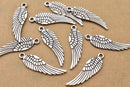 Antique Silver Wing Pendant Charms For  Jewelry Makings 