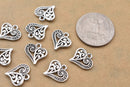 Antique Silver Plated Heart Charm