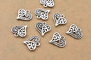 Antique Silver Heart Pendants Charms 