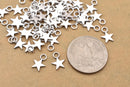 Silver Plated Star Charms with Ring