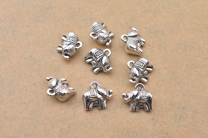 Antique Silver Elephants Pendant Charms For Jewelry Makings 